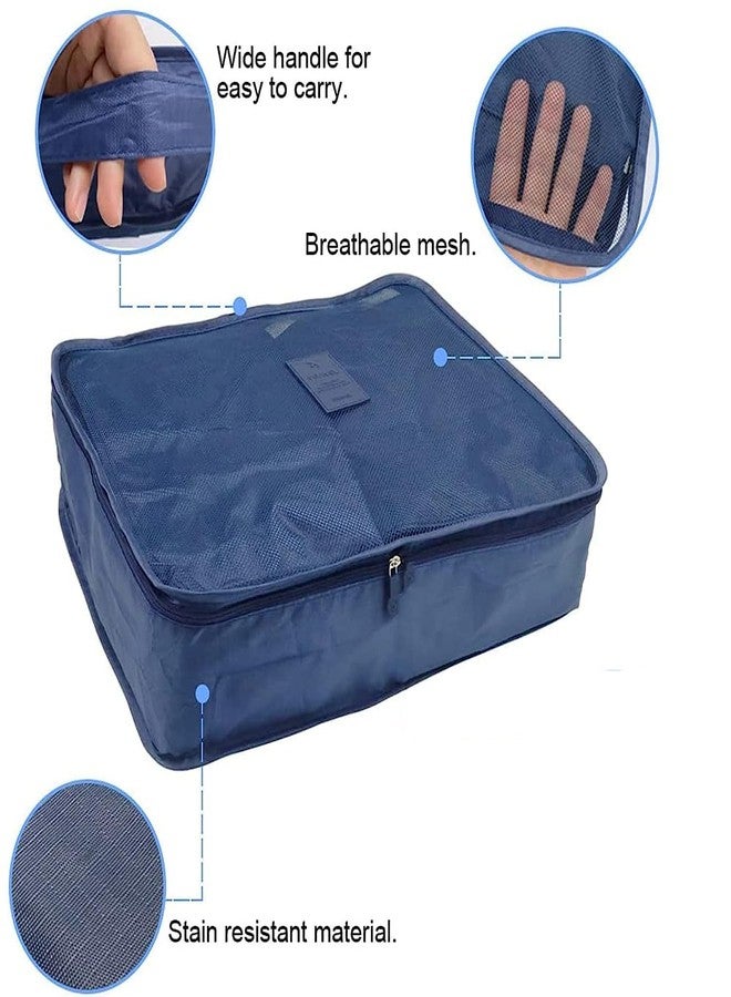 Elvana 6 in 1 Travel Laundry Pouch Cosmetics Makeup Bags Cubes Travel Storage Bags Set, Printed Clothes Packing Cubes Space Savers, Underwear/Socks/Shoes Luggage, Pack of 6 (Multi Colour | Plastic) - Image 4